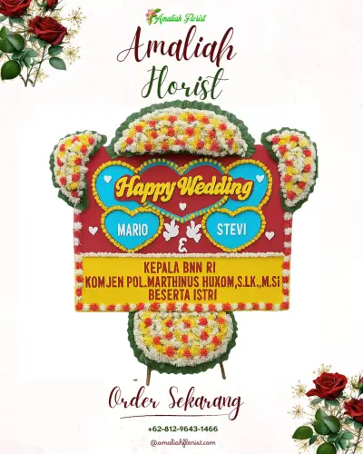Karangan Papan Bunga Pernikahan di Cidaun